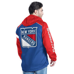 NHL New York Rangers G-III Sports by Carl Banks Lateral Half-Zip Hoodie Jacket - Blue/Red