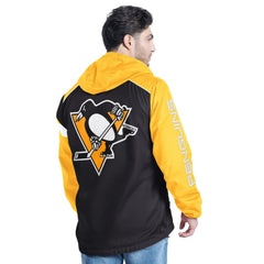 NHL Pittsburgh Penguins G-III Sports by Carl Banks Lateral Half-Zip Hoodie Jacket - Black/Gold