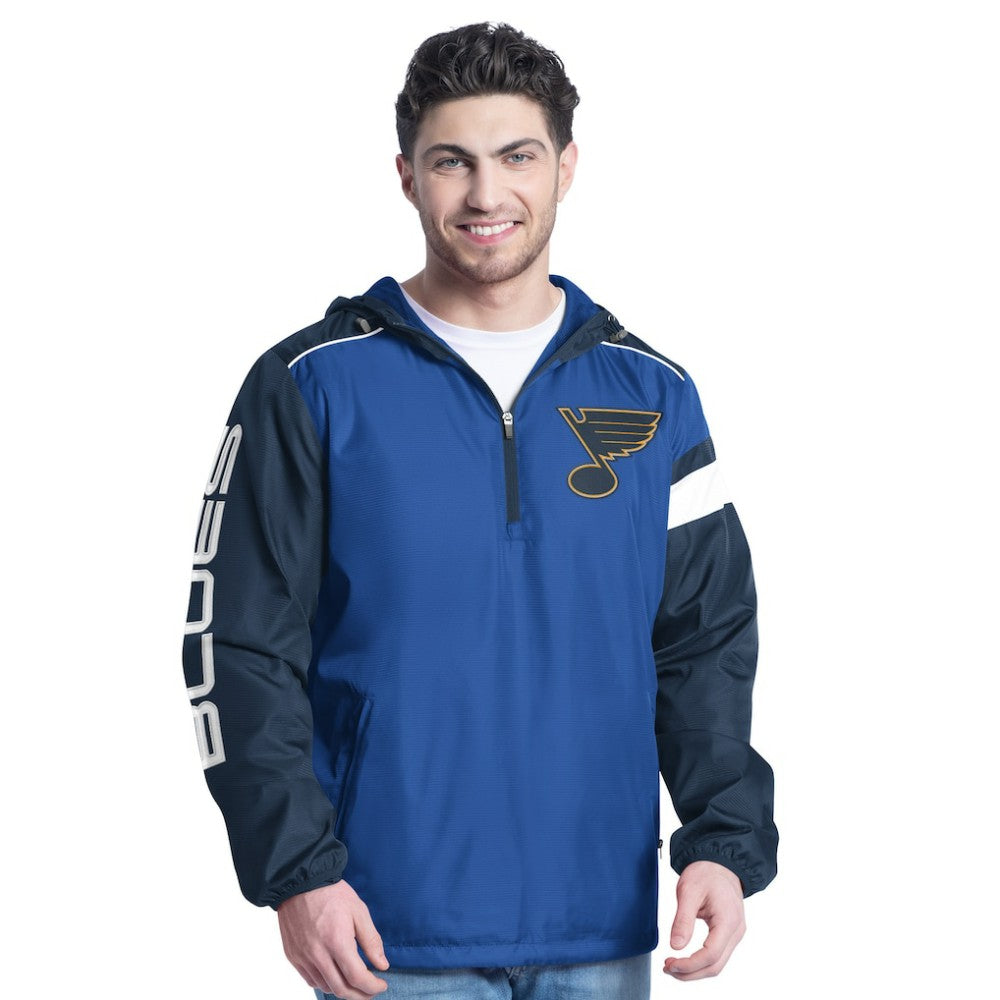 NHL St. Louis Blues G-III Sports by Carl Banks Lateral Half-Zip Hoodie Jacket - Blue/Navy