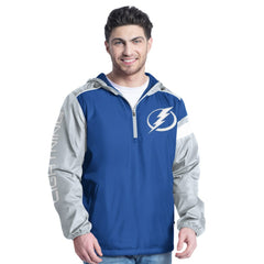 NHL Tampa Bay Lightning G-III Sports by Carl Banks Lateral Half-Zip Hoodie Jacket - Blue/Gray