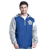 NHL Toronto Maple Leafs G-III Sports by Carl Banks Lateral Half-Zip Hoodie Jacket - Blue/Gray
