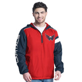 NHL Washington Capitals G-III Sports by Carl Banks Lateral Half-Zip Hoodie Jacket - Red/Navy