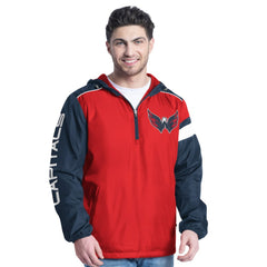 NHL Washington Capitals G-III Sports by Carl Banks Lateral Half-Zip Hoodie Jacket - Red/Navy