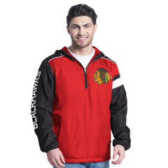 NHL Chicago Blackhawks G-III Sports by Carl Banks Lateral Half-Zip Hoodie Jacket - Red/Black