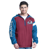 NHL Colorado Avalanche G-III Sports by Carl Banks Lateral Half-Zip Hoodie Jacket - Burgundy/Navy