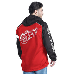 NHL Detroit Red Wings G-III Sports by Carl Banks Lateral Half-Zip Hoodie Jacket - Red/Black