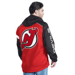 NHL New Jersey Devils G-III Sports by Carl Banks Lateral Half-Zip Hoodie Jacket - Red/Black