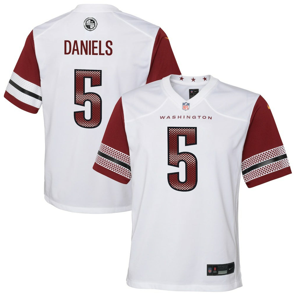 NFL Jayden Daniels Washington Commanders Youth Game Jersey - White
