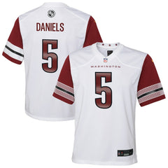 NFL Jayden Daniels Washington Commanders Youth Game Jersey - White