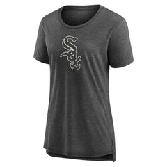 Chicago White Sox Women's Weathered Official Logo Tri-Blend T-Shirt - Gray T-shirts