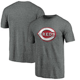 Cincinnati Reds Weathered Official Logo Tri-Blend T-Shirt - Heather Gray T-shirts