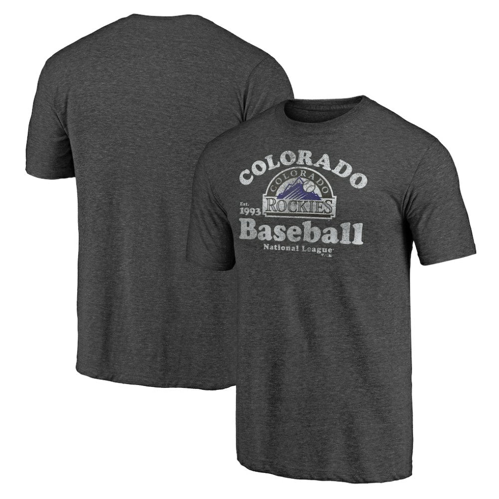 Colorado Rockies Our Game Tri-Blend T-Shirt - Charcoal T-shirts