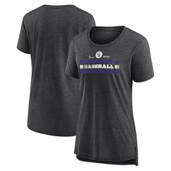 Colorado Rockies Women's Power Swing Tri-Blend T-Shirt - Gray T-shirts