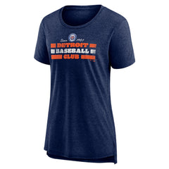 Detroit Tigers Women's Power Swing Tri-Blend T-Shirt - Navy T-shirts