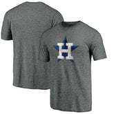 Houston Astros Weathered Official Logo Tri-Blend T-Shirt - Heather Gray T-shirts