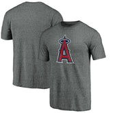 Los Angeles Angels Weathered Official Logo Tri-Blend T-Shirt - Heather Gray T-shirts