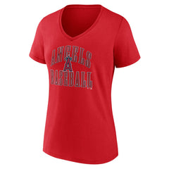 Los Angeles Angels Women's Victory Script V-Neck T-Shirt - Red T-shirts