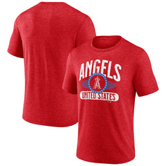 Los Angeles Angels Badge of Honor Tri-Blend T-Shirt - Red T-shirts