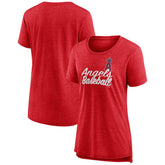 Los Angeles Angels Women's Practice Time Tri-Blend T-Shirt - Red T-shirts