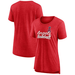 Los Angeles Angels Women's Practice Time Tri-Blend T-Shirt - Red T-shirts