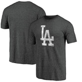 Los Angeles Dodgers Weathered Official Logo Tri-Blend T-Shirt - Charcoal T-shirts