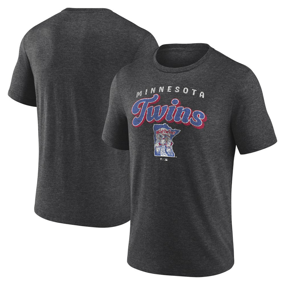 Minnesota Twins Wonderment Tri-Blend T-Shirt - Charcoal T-shirts