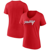 Philadelphia Phillies Women's One And Only V-Neck T-Shirt - Red T-shirts