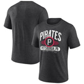 Pittsburgh Pirates Badge of Honor Tri-Blend T-Shirt - Charcoal T-shirts