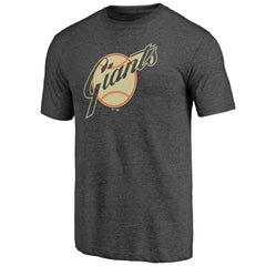 San Francisco Giants Cooperstown Official Logo Tri-Blend T-Shirt - Charcoal T-shirts