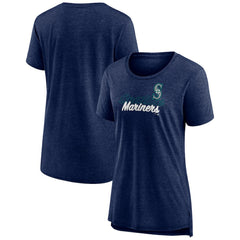 Seattle Mariners Women's Practice Time Tri-Blend T-Shirt - Navy T-shirts