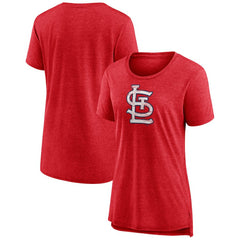 St. Louis Cardinals Women's Weathered Official Logo Tri-Blend T-Shirt - Red T-shirts