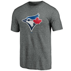 Toronto Blue Jays Weathered Official Logo Tri-Blend T-Shirt - Heather Gray T-shirts
