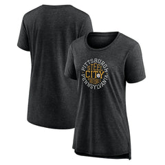 Pittsburgh Steelers Women's Steel City Tri-Blend T-Shirt Charcoal