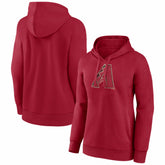 Arizona Diamondbacks Women's Distressed Team Pullover Hoodie - Red Hoodies