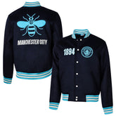 Manchester City Sport Design Sweden Free Kick Wool Varsity Jacket Navy