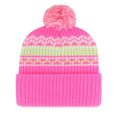 Dallas Cowboys '47 Girls Youth Polar Vortex Cuffed Knit Hat with Pom Pink