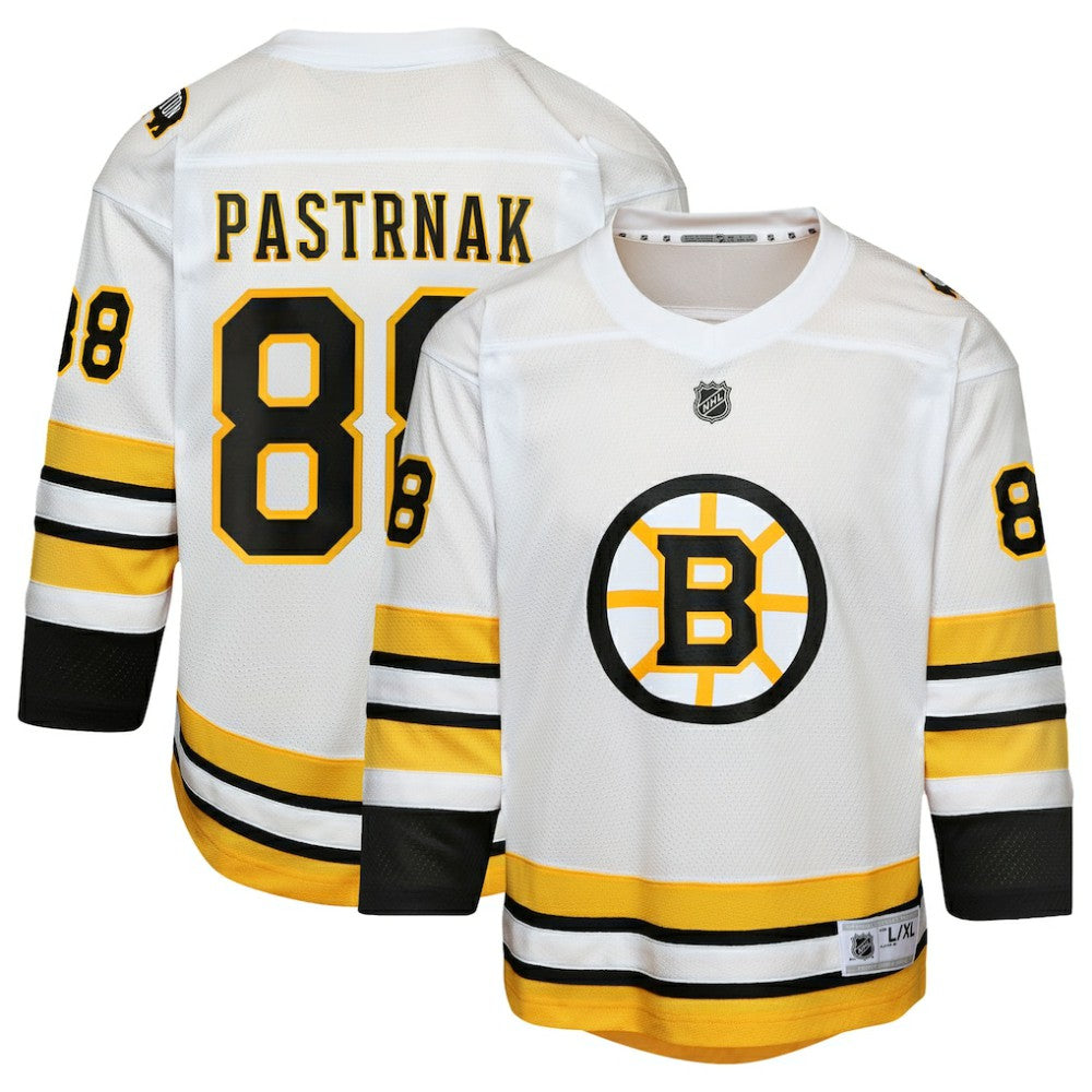 NHL David Pastrnak Boston Bruins Youth Home Replica Player Jersey - White