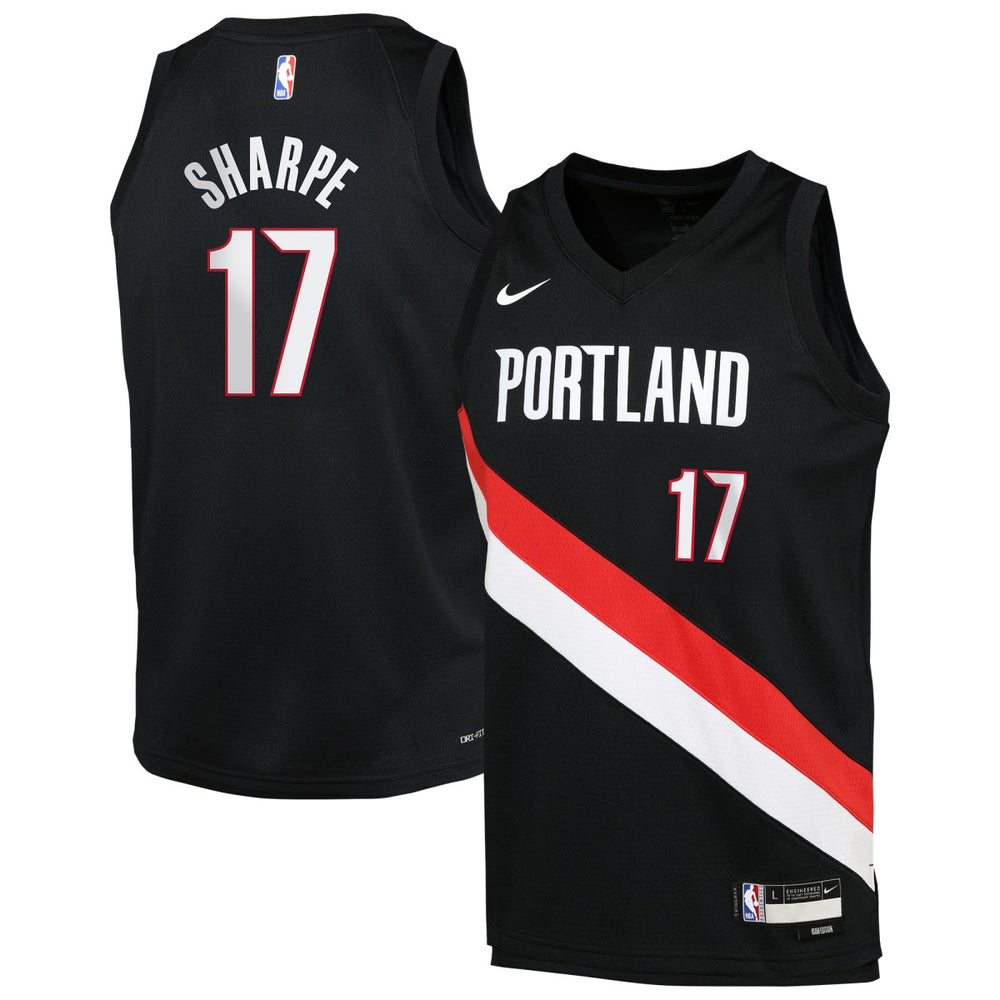NBA Shaedon Sharpe Portland Trail Blazers Youth Icon Edition Swingman Jersey - Black