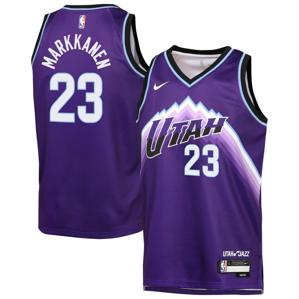 NBA Lauri Markkanen Utah Jazz Youth Icon Edition Swingman Jersey - Purple