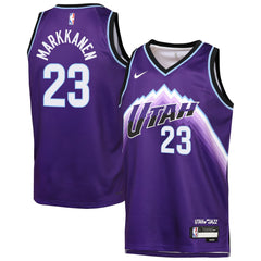 NBA Lauri Markkanen Utah Jazz Youth Icon Edition Swingman Jersey - Purple