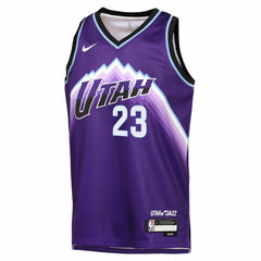 NBA Lauri Markkanen Utah Jazz Youth Icon Edition Swingman Jersey - Purple