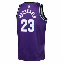 NBA Lauri Markkanen Utah Jazz Youth Icon Edition Swingman Jersey - Purple