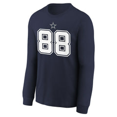 CeeDee Lamb Dallas Cowboys Youth Player Name & Number Long Sleeve T-Shirt Navy
