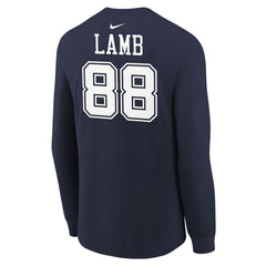 CeeDee Lamb Dallas Cowboys Youth Player Name & Number Long Sleeve T-Shirt Navy