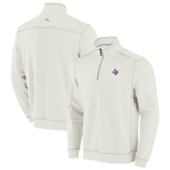 Texas Rangers Tommy Bahama Sport Tobago Bay Tri-Blend Half-Zip Sweatshirt - Cream Sweatshirts