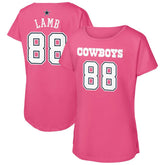 CeeDee Lamb Dallas Cowboys Girls Youth Player Name & Number T-Shirt Pink