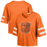 Cleveland Browns '47 Women's Premier Scout Cropped V-Neck T-Shirt Orange