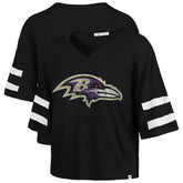 Baltimore Ravens '47 Women's Premier Scout Cropped V-Neck T-Shirt Black