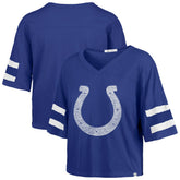 Indianapolis Colts '47 Women's Premier Scout Cropped V-Neck T-Shirt Royal
