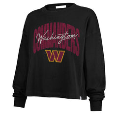 Washington Commanders '47 Women's Muse Sydney Long Sleeve Cropped T-Shirt Black